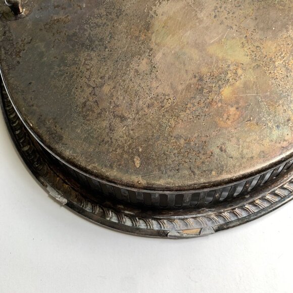 Kirk's  Silver Guild A-1 Footed Serving Tray Vintage Broken Handle - Picture 7 of 8
